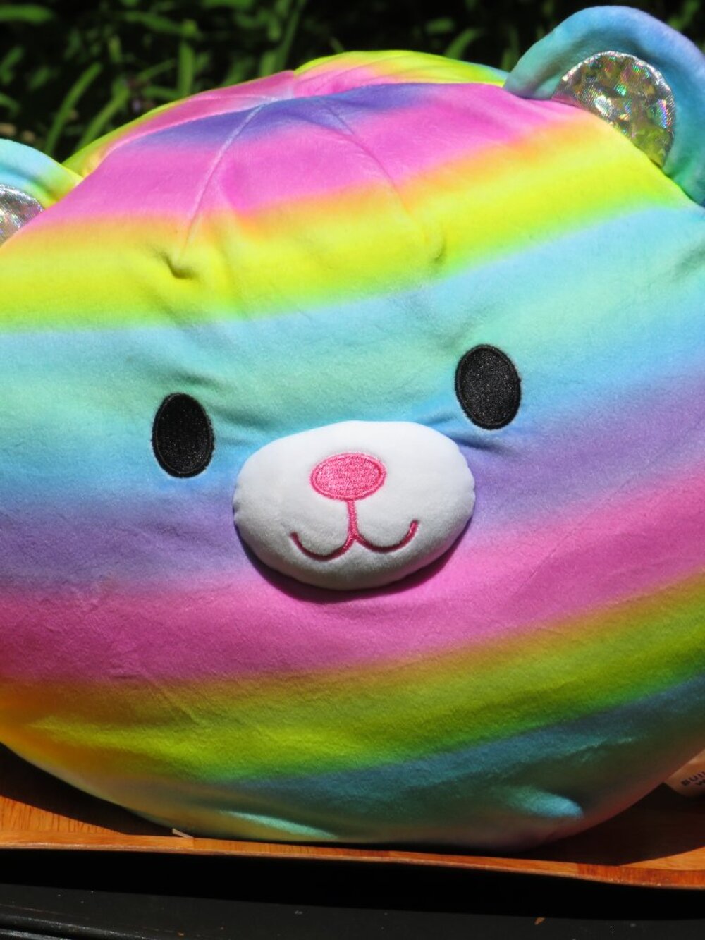 Build-A-Bear Rainbow Tie-Dye Squish Plush | 12" Holographic Ear Bear | EUC MINT - Picture 2 of 7